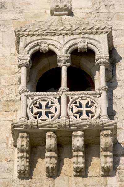 A balcony on the Tower of Belem, built c.1514 by Francisco de Arruda
